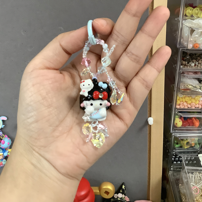 蓝粉色华子kt手机挂件