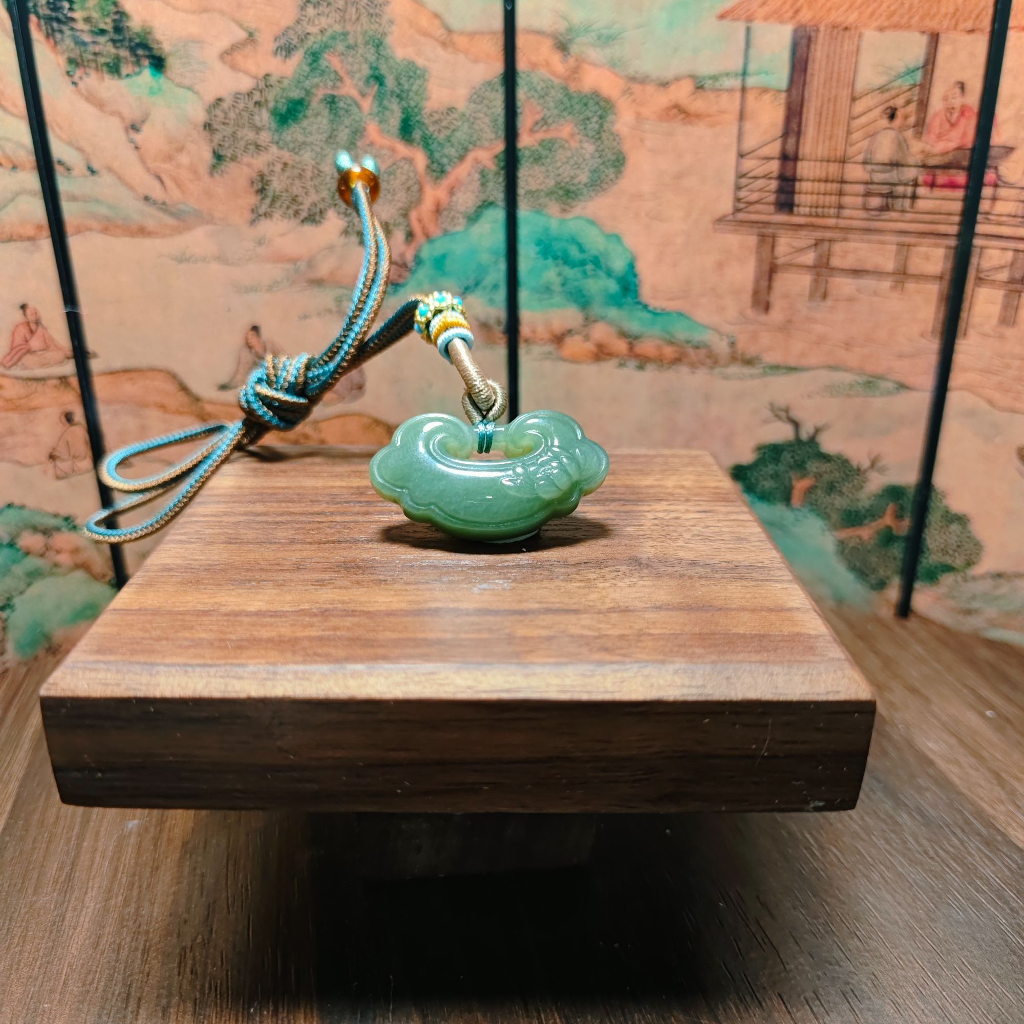 W和田玉平安锁吊坠0309