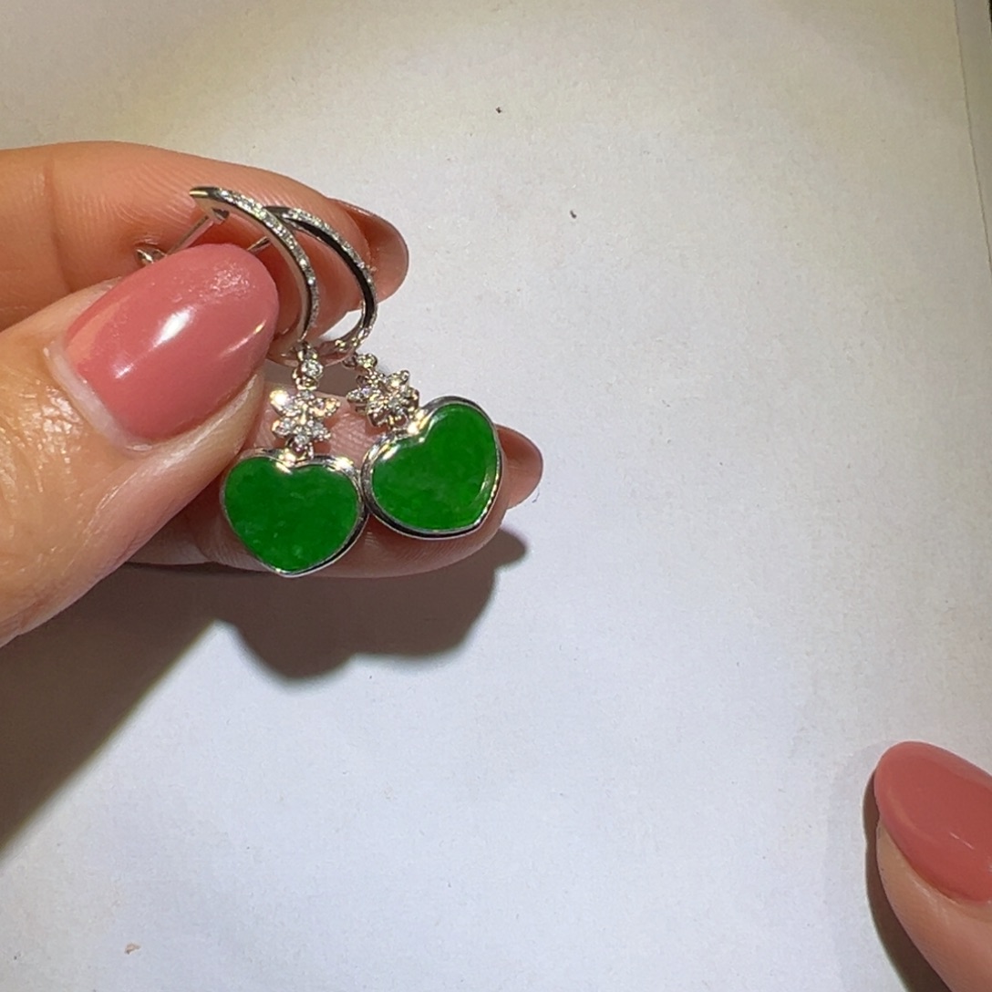 翡翠颈饰18K金镶嵌耳环