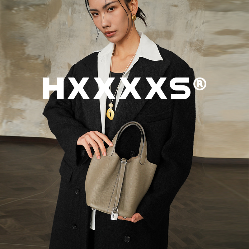 HXXXXS经典百搭荔枝纹水桶小众女士包包时尚纯色