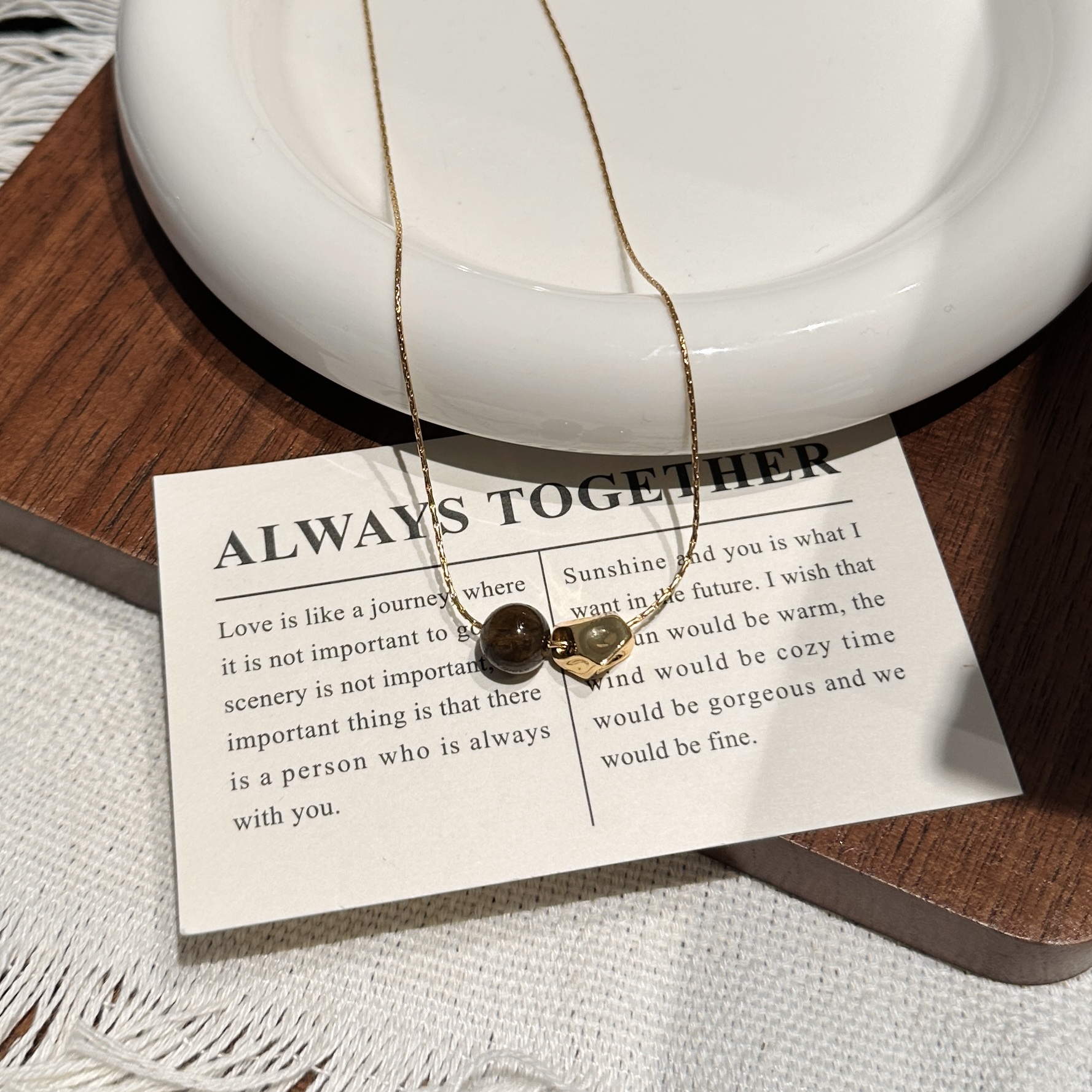 铜合金项链 AL8134  秋冬氛围感虎眼系列不规则通勤日常项链