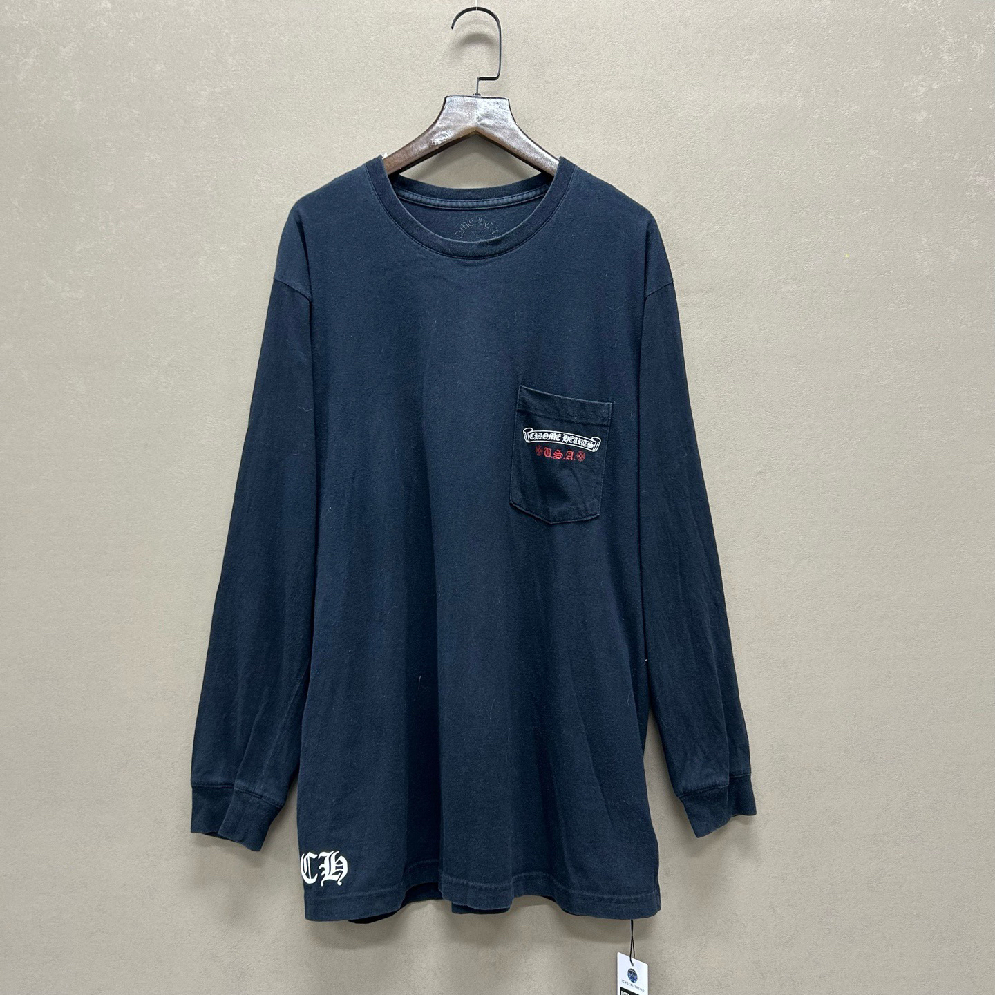 99新 Chrome Hearts/克罗心 黑色国旗印花logo长袖 ys000247