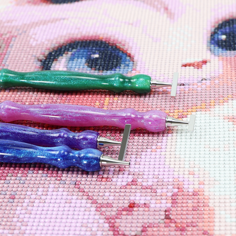 2025新款钻石画点钻工具铝合金螺旋笔头方钻圆钻贴钻神器点钻笔