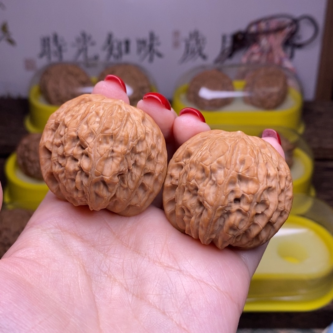 文玩核桃把件林***^全品40尺磨盘同树果19356