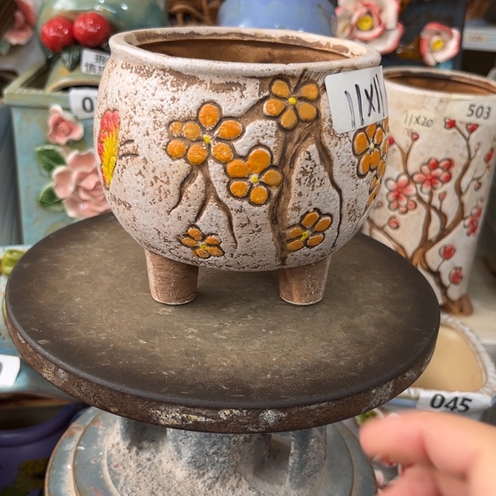紫砂花盆粗陶材质多肉花盆