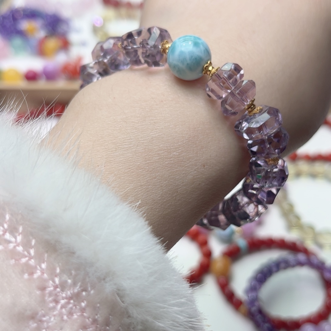 未镶嵌手链水晶紫水晶盘珠手串