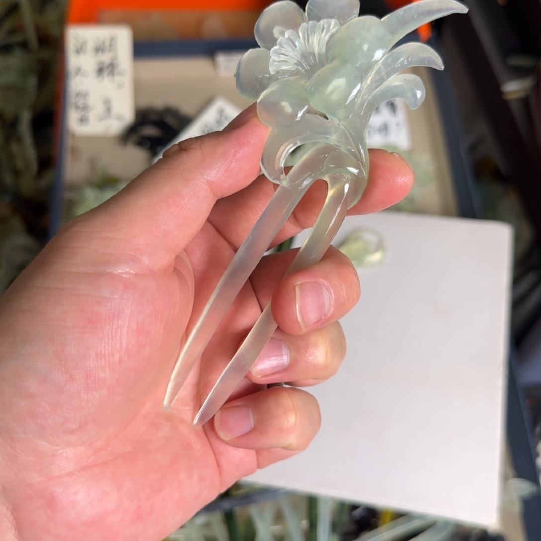 岫玉发饰未镶嵌岫玉发簪就是好看