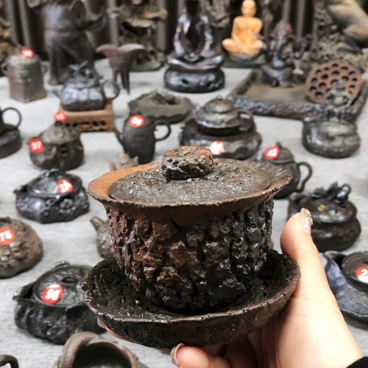 【闪购商品】杯盖碗全手捏柴烧