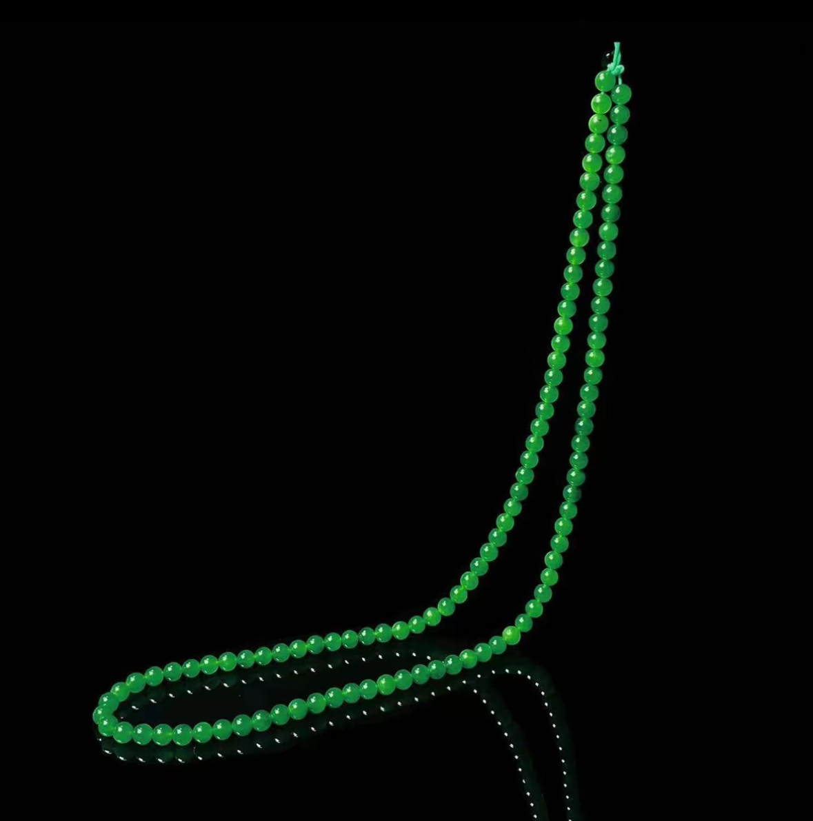 天然和田玉 108小米珠项链 卡6mm 无黑点 门店新款 时尚百搭轻奢