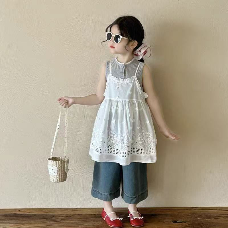 春款夏款洋气时尚森系南男孩女孩套装