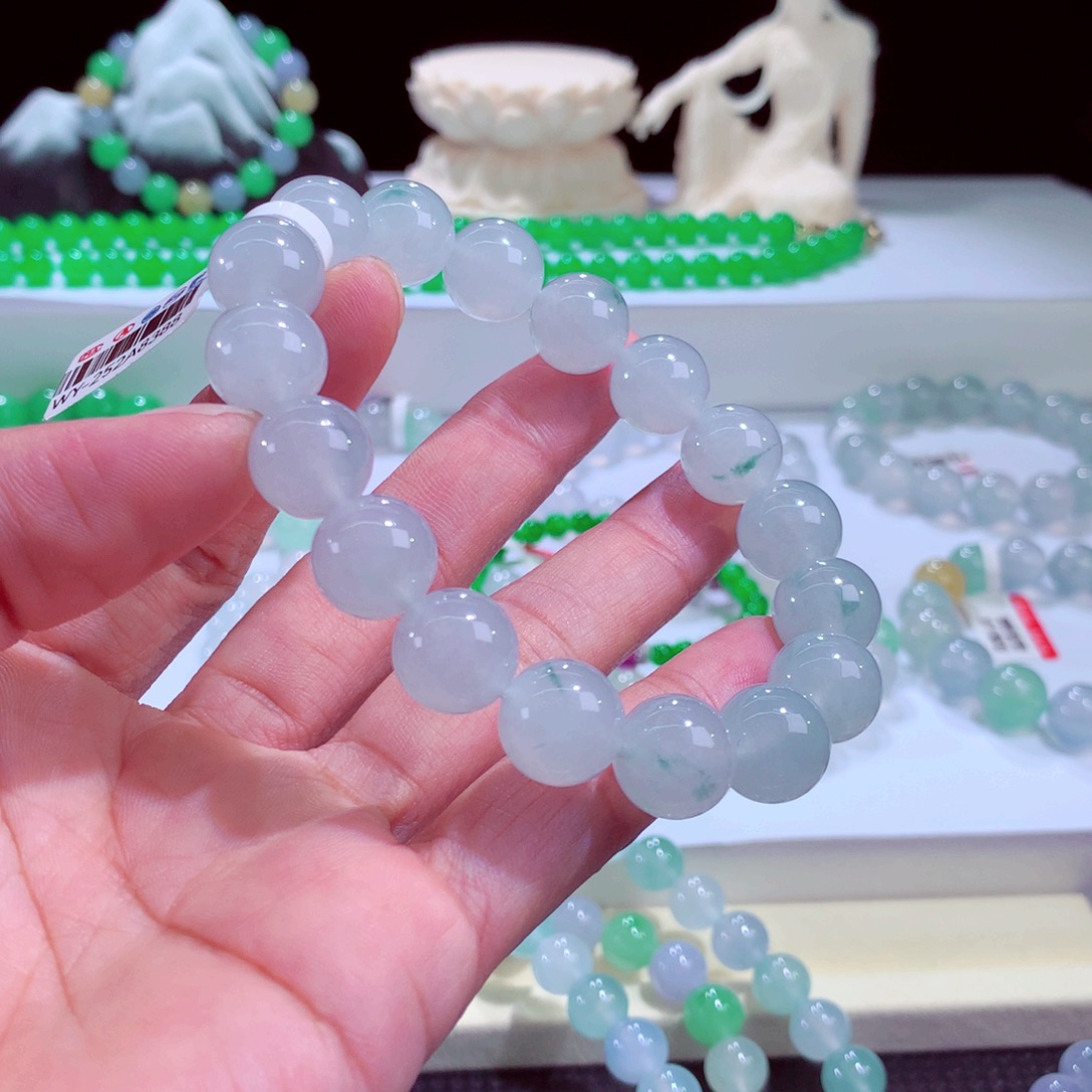 翡翠未镶嵌手链卡12+
