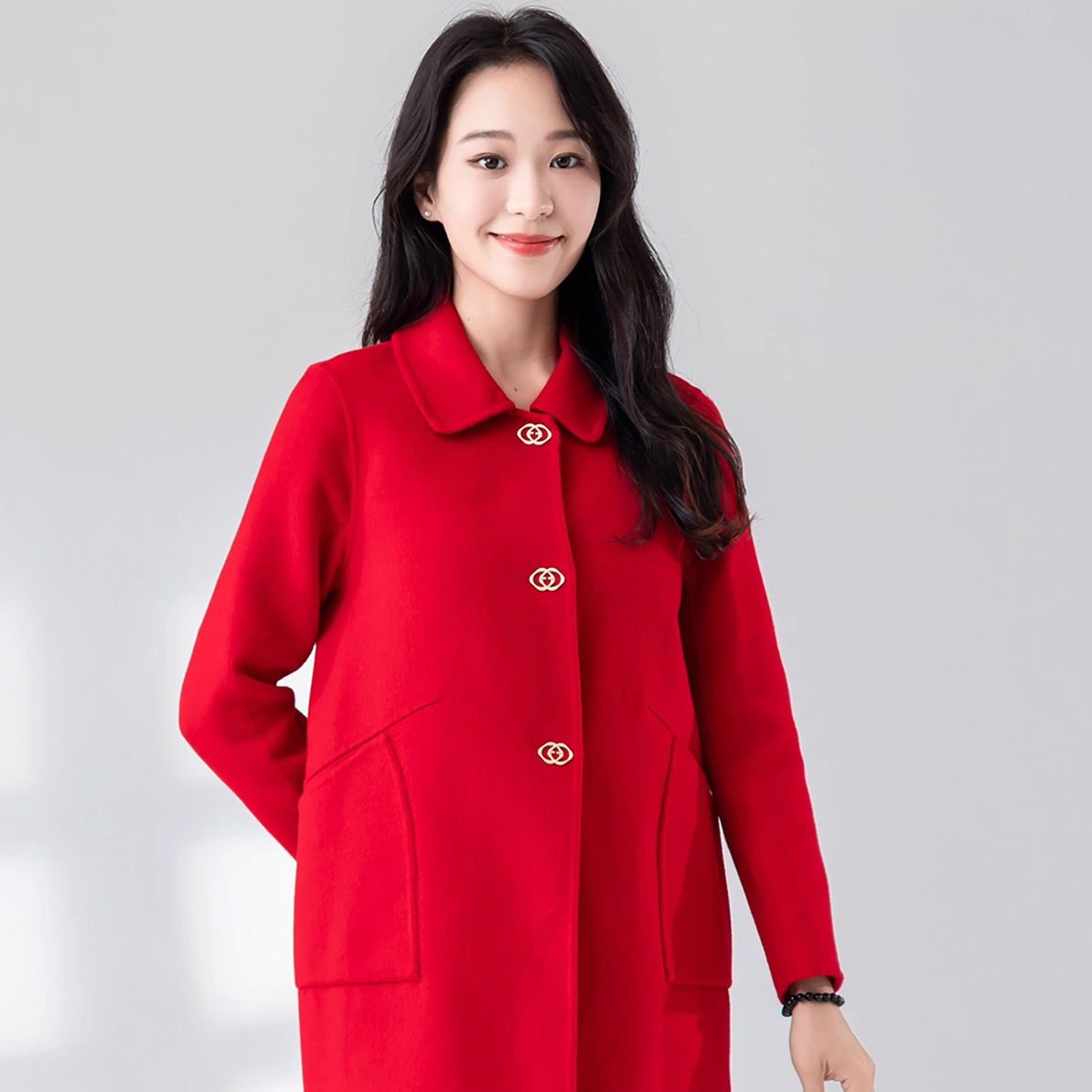 YB012冬季女短款双面 