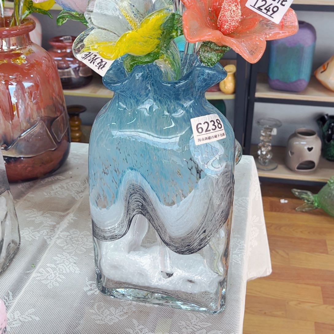 (****下6238高33厘米，家悦琉璃花瓶摆件