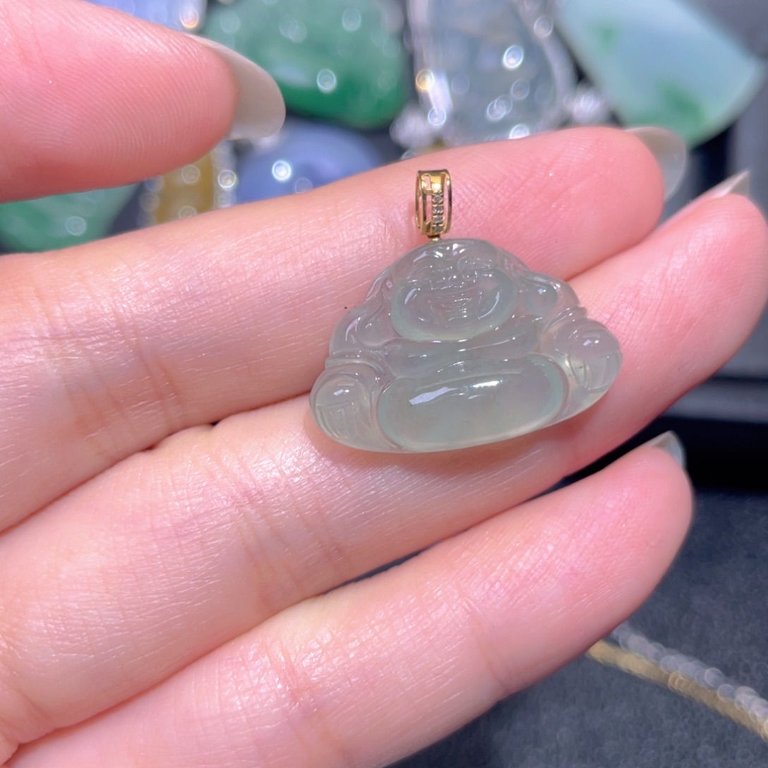 颈饰18K金镶嵌翡翠翡翠