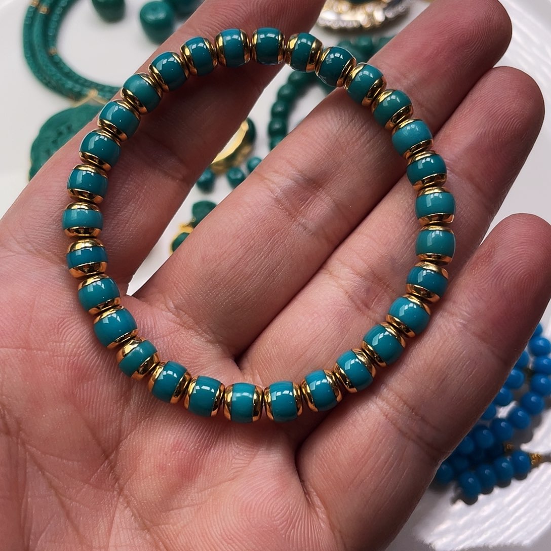 绿松石18K金镶嵌极限弧卡6.5