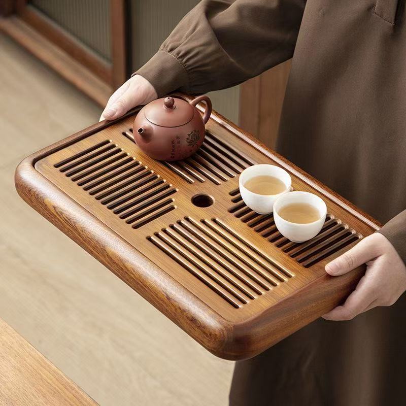 茶盘家用新款小型高端实木花梨木干泡茶台专用托盘储水式茶海
