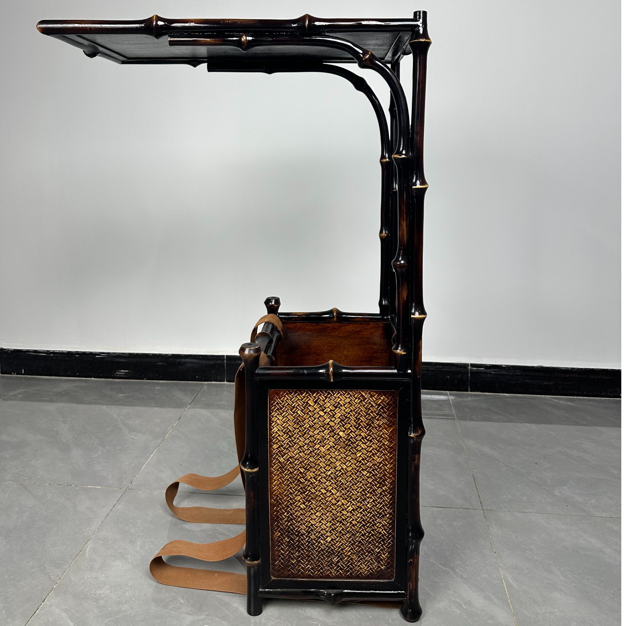 筇竹背篓复古露营家用储物客厅木质手工竹家具收纳箱新中式古典