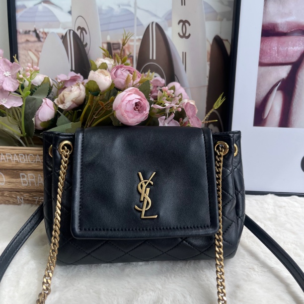 99新 YSL/圣罗兰 圣罗兰/Saint laurent NOLITA黑金mini