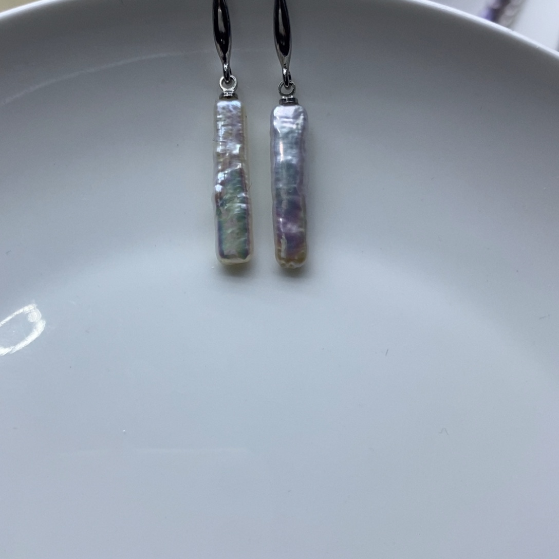 淡水珍珠耳饰银S925镶嵌