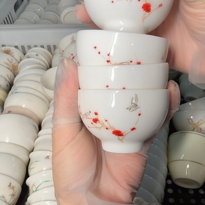 高端羊脂玉系列茶杯四个一组