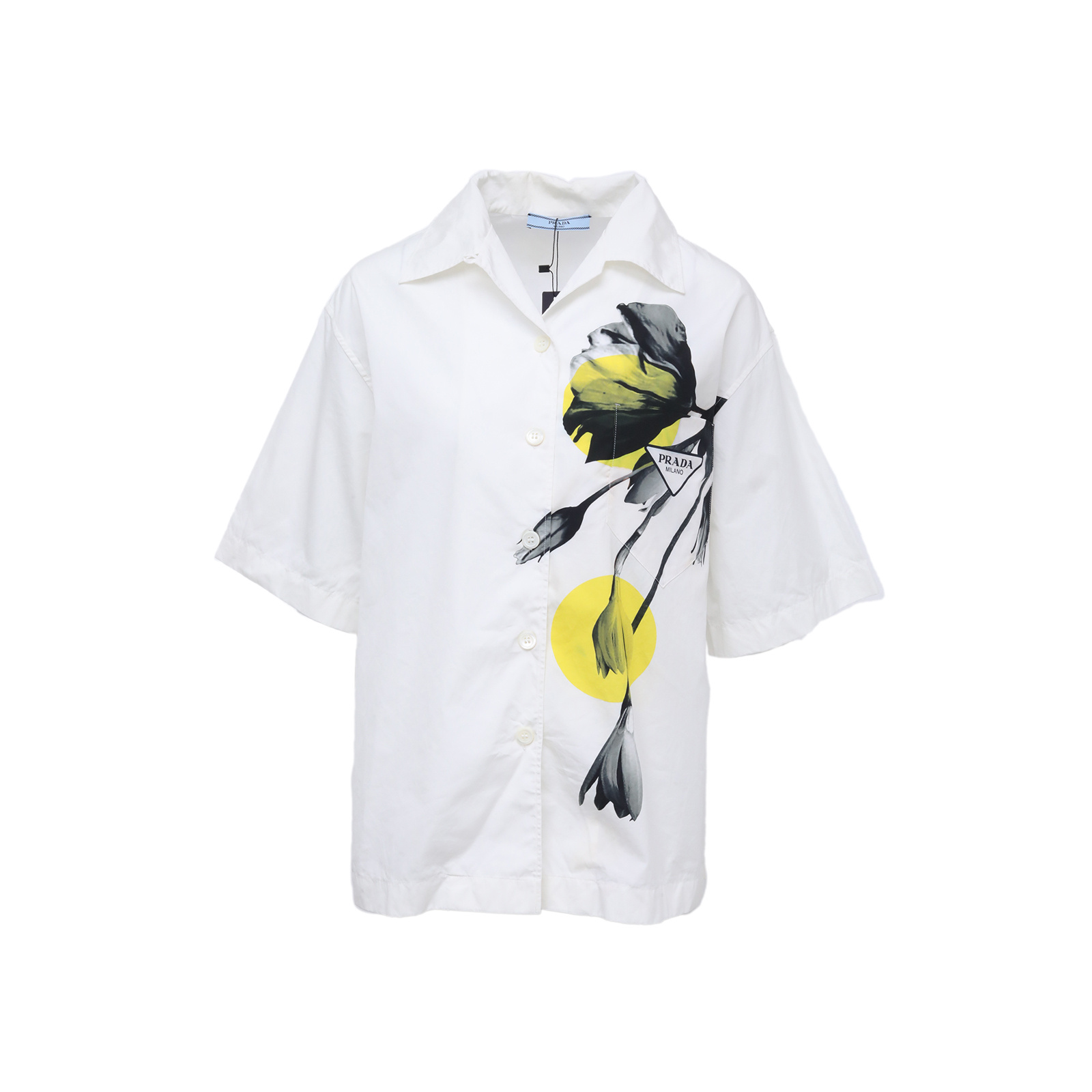 99新 Prada/普拉达  白色 棉 衬衫 P254007756