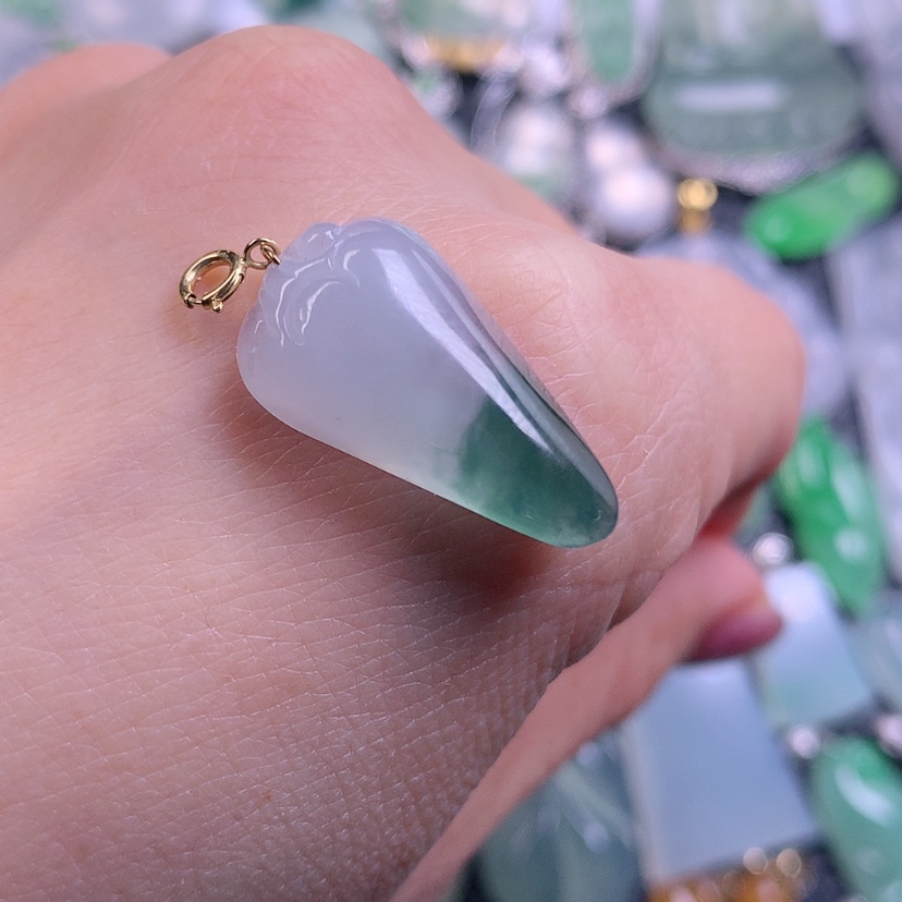 【闪购商品】翡翠颈饰18K金镶嵌天然缅甸翡翠