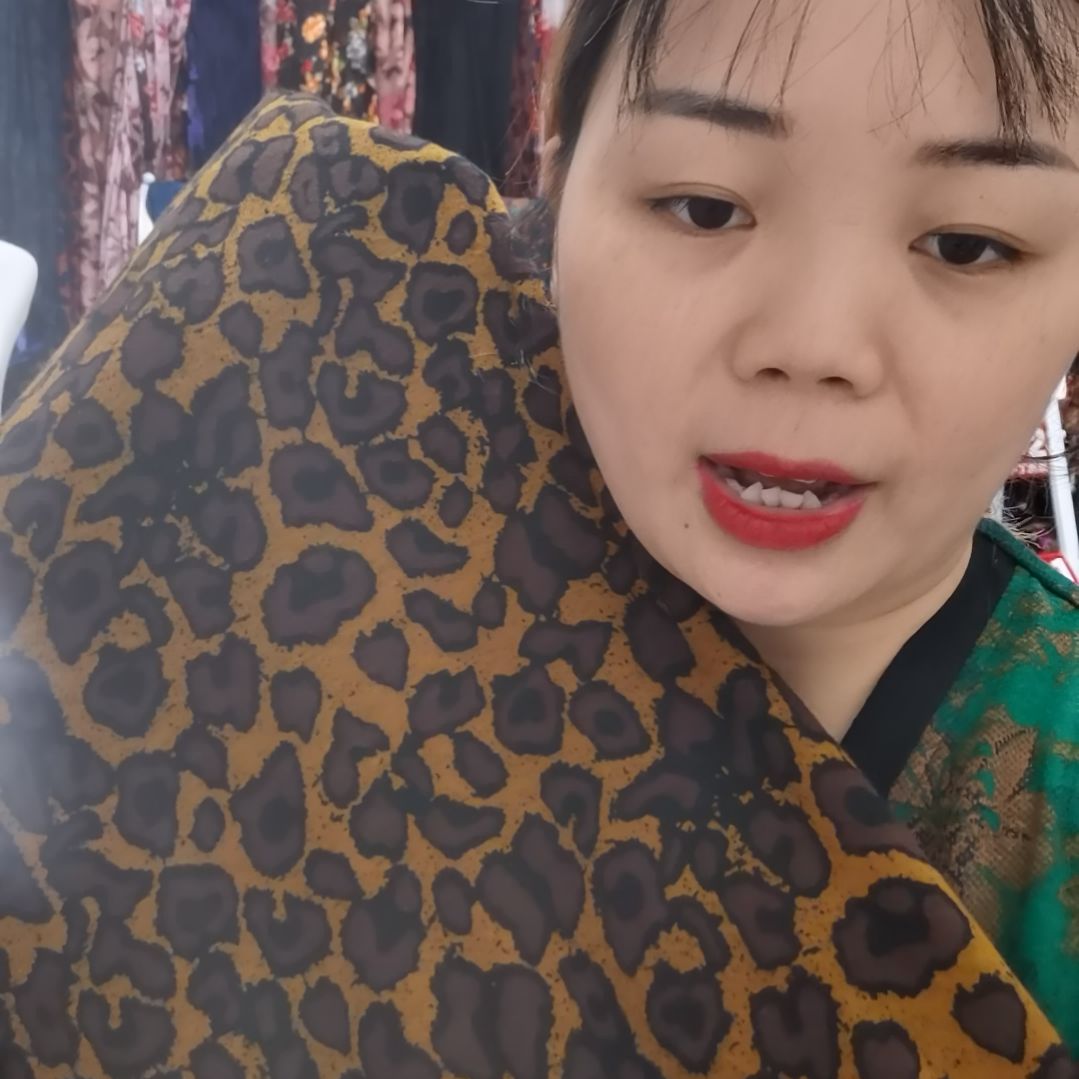 混纺黄底豹纹1米单面奥绒
