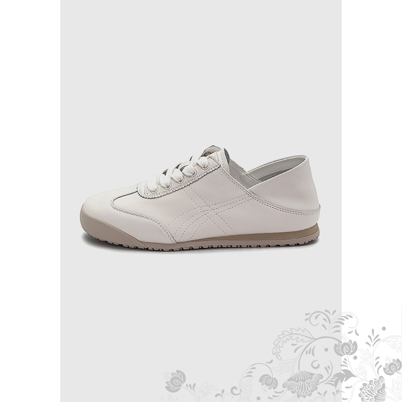 【表妹专属】踩脚两穿水染牛皮小白鞋女鞋47111