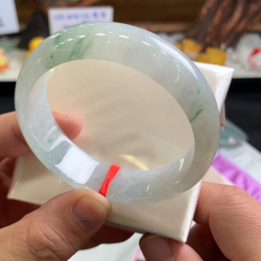 翡翠未镶嵌手镯57.5宽版轮胎镯