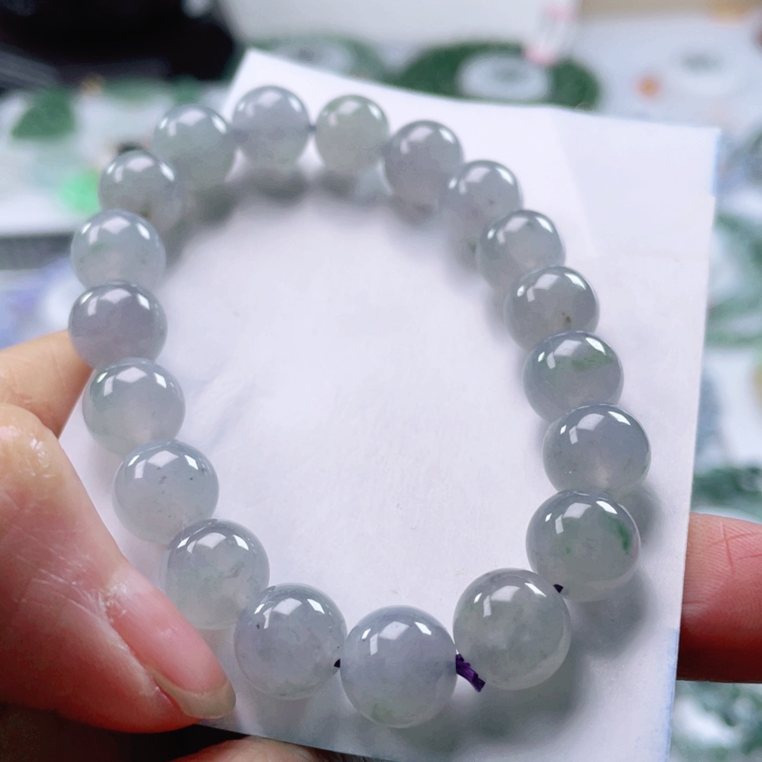 翡翠手链未镶嵌天然翡翠手串9.9mm