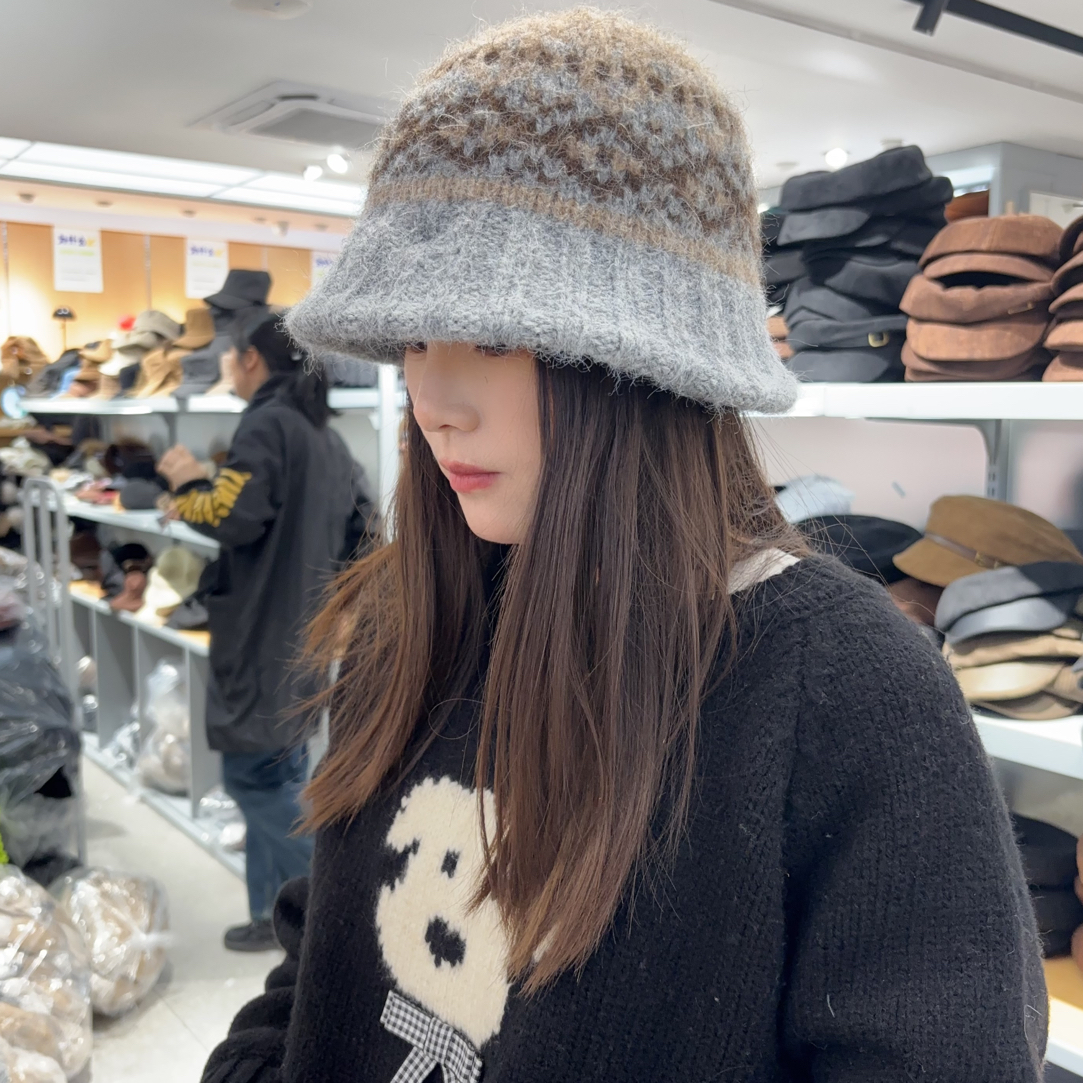 【D079】费尔岛风针织渔夫帽复古百搭时尚保暖显脸小盆帽2025新款