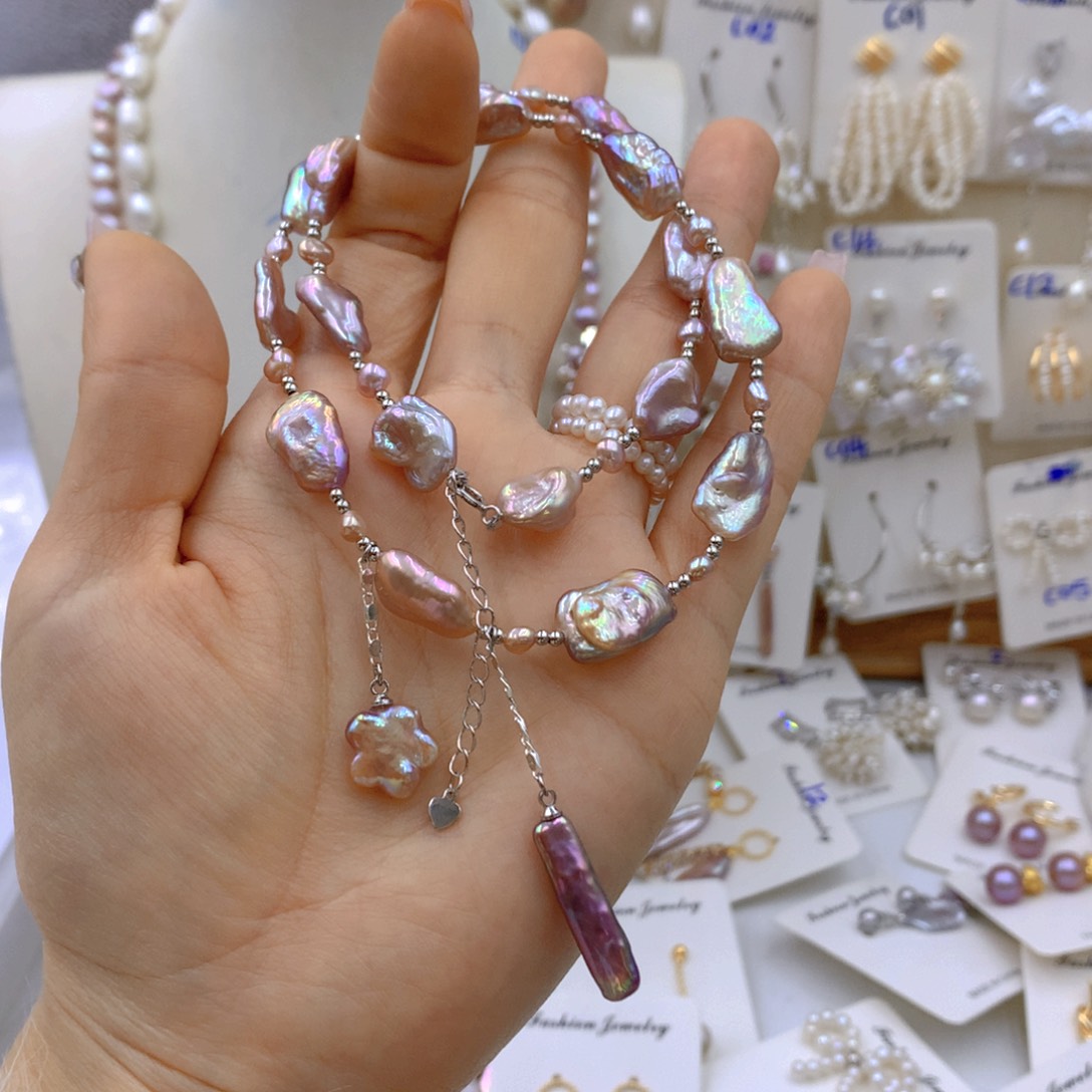 淡水珍珠耳饰 银S925镶嵌