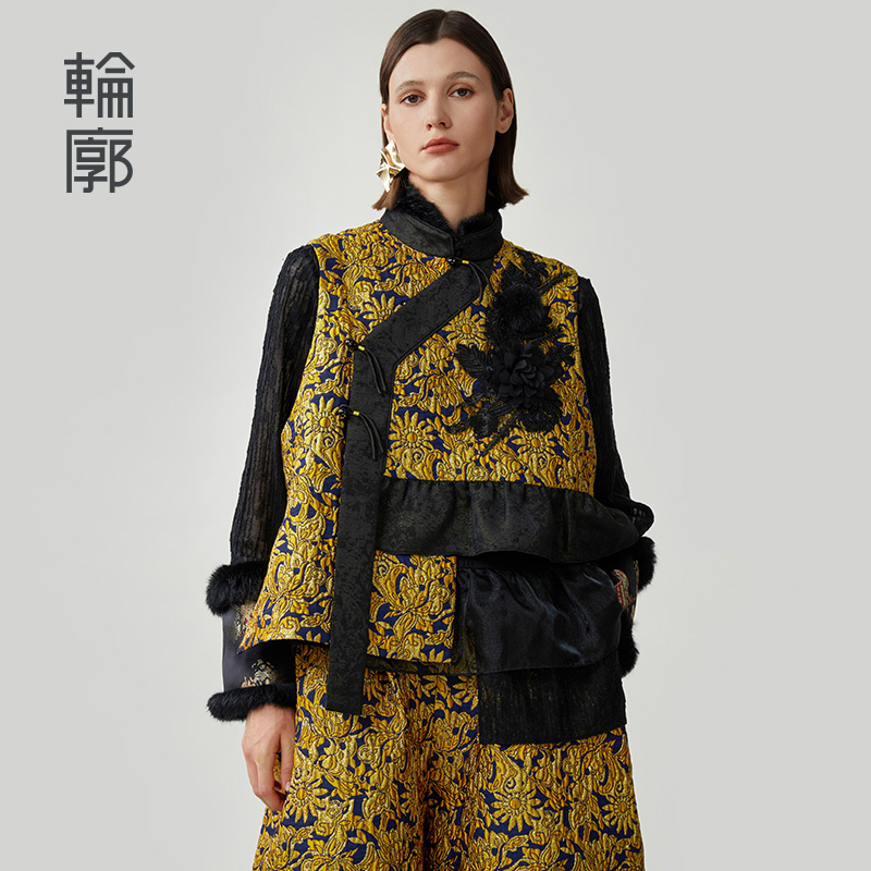 【抖音专属】轮廓洛可可提花马甲浪漫优雅新中式宽松马夹L243Y055