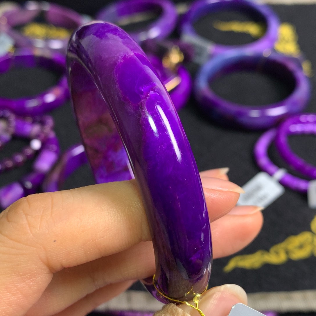 苏纪石（舒俱来）未镶嵌皇家紫蓝紫幻彩手镯58