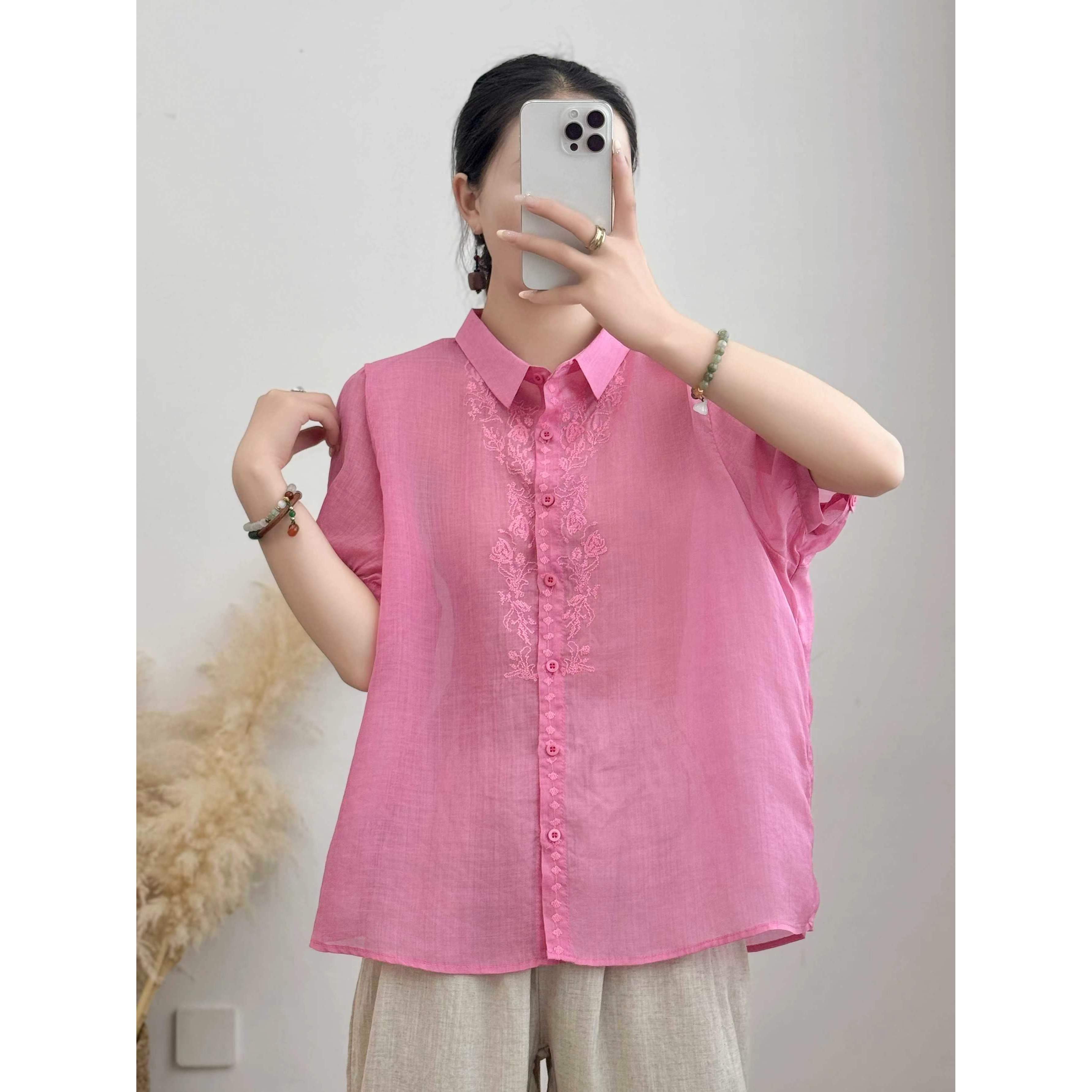 【401-450杂款】麻料反季清仓文艺百搭显瘦上衣宽松气质衬衣