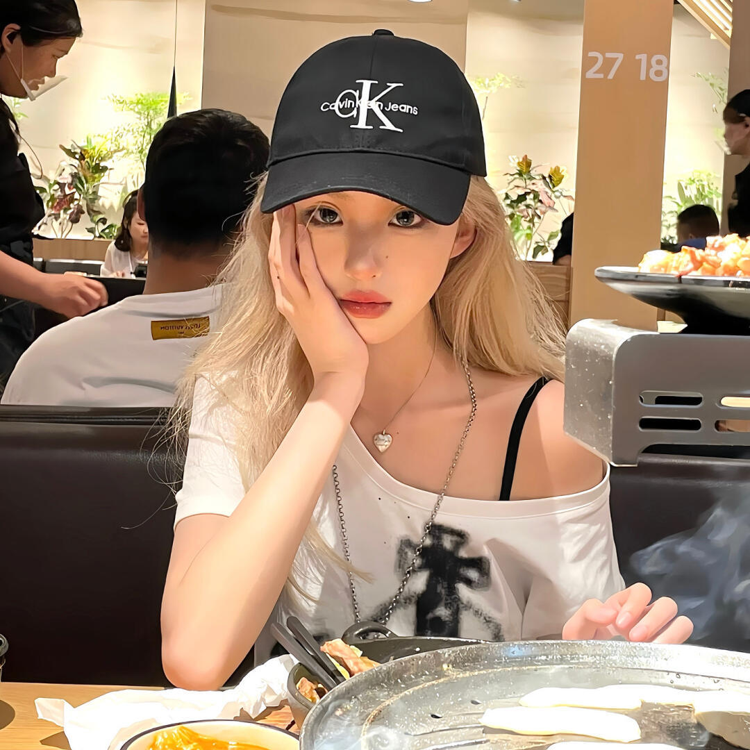 韩版帽子CK遮阳帽刺绣通用男女ins时尚棒球防晒显脸小帽子鸭舌帽