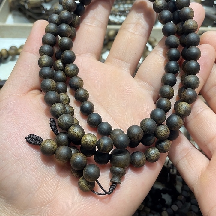 沉香碎屑沉香哎**呀奇楠沉香多圈8mm花香味30.8克