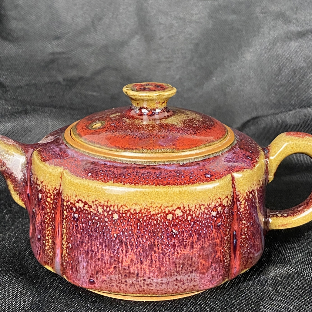 神垕出品中国钧瓷海棠壶造型茶具茶壶
