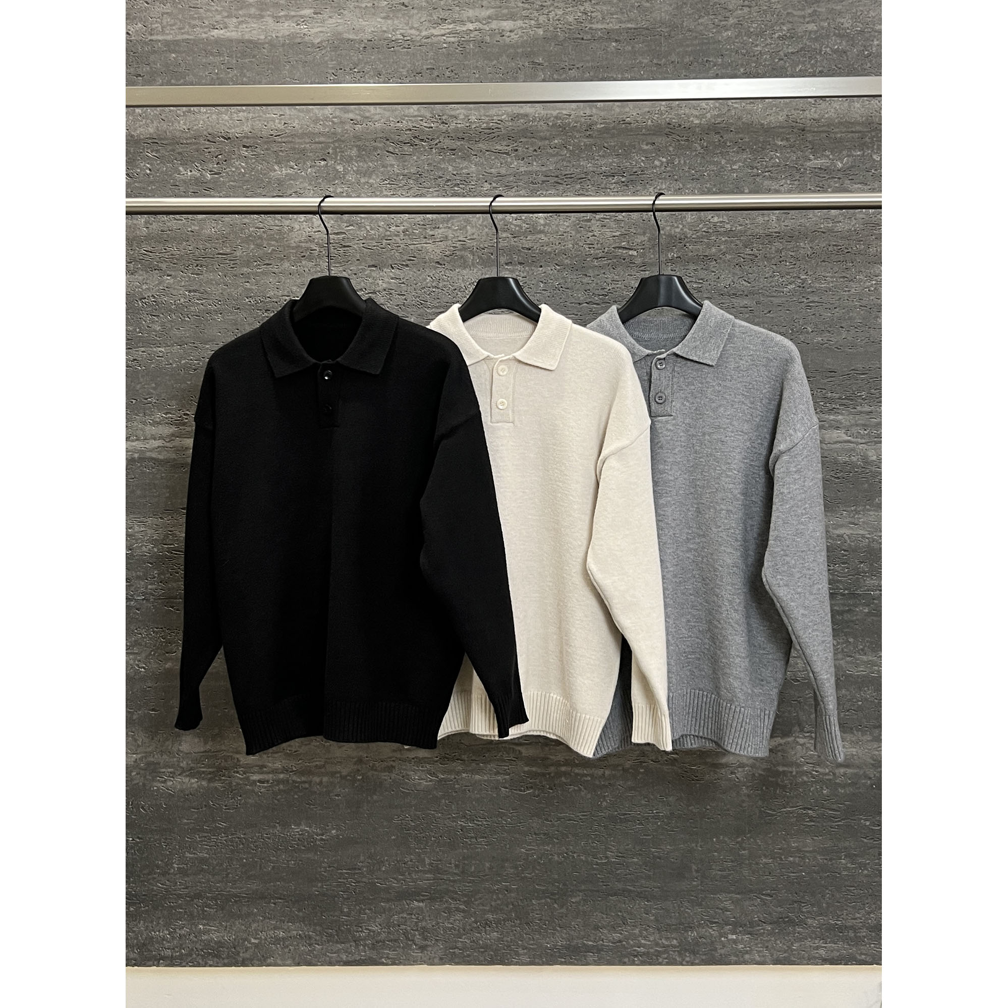 冠什么希男装】秋冬季「老钱风  绵密贵气」半开襟质感时尚针织毛衣