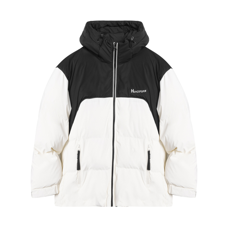 【胡轩推荐】潮流时尚撞色拼接短款连帽棉服C112440002101情侣款