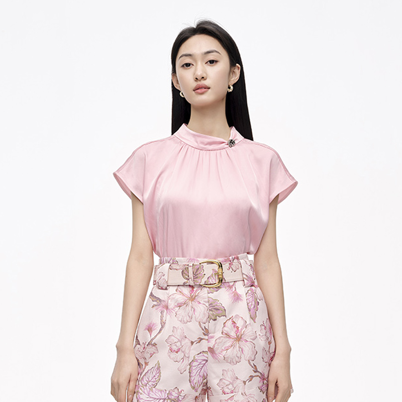 【小余专属】商场同款夏季细腻丝滑双面缎醋酸上衣N025B42151