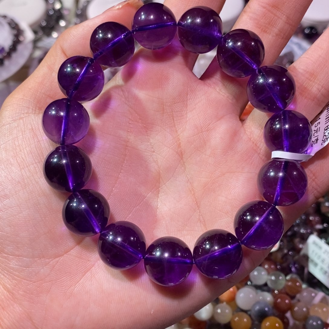 水晶手链未镶嵌乌拉圭紫水晶14+