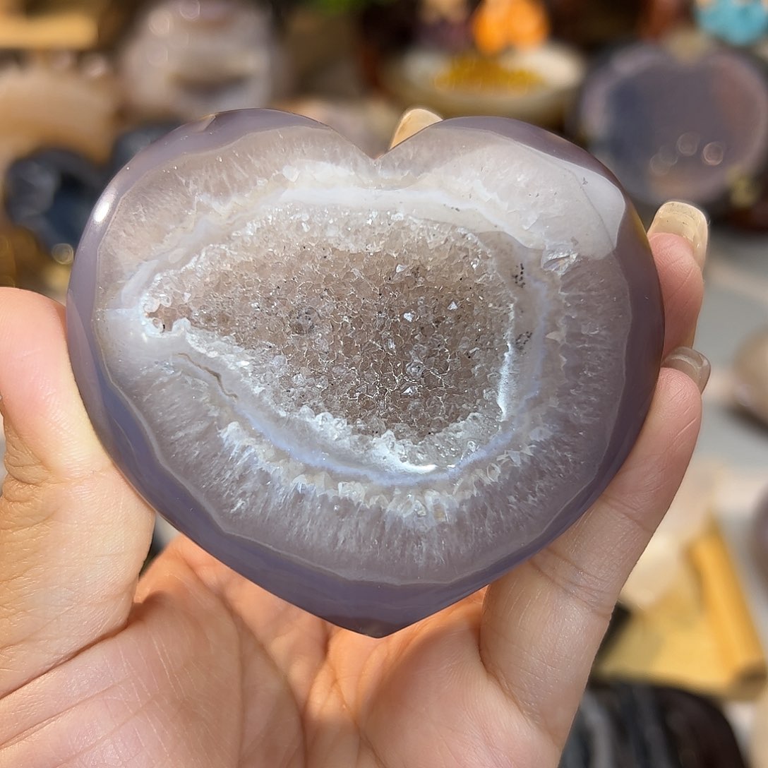 玛瑙/玉髓无未镶嵌紫罗兰爱心