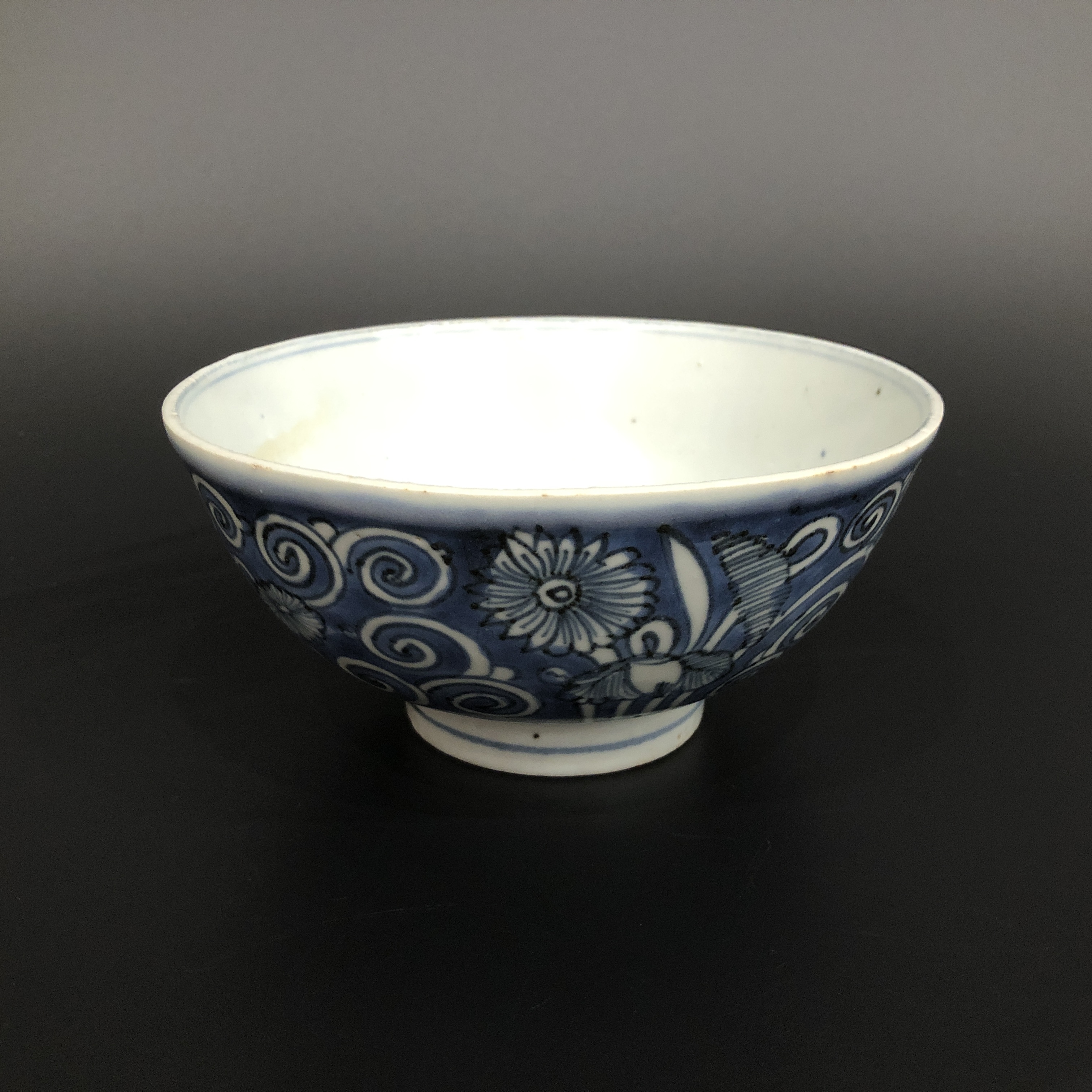 25120077 明晚期青花花卉纹碗 口径15.2cm
