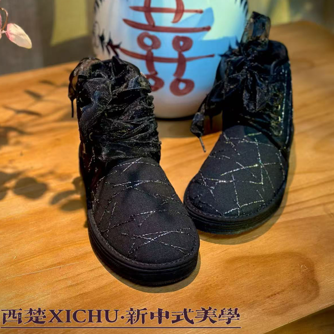 西楚【春素大棉马丁靴】西楚手工布鞋