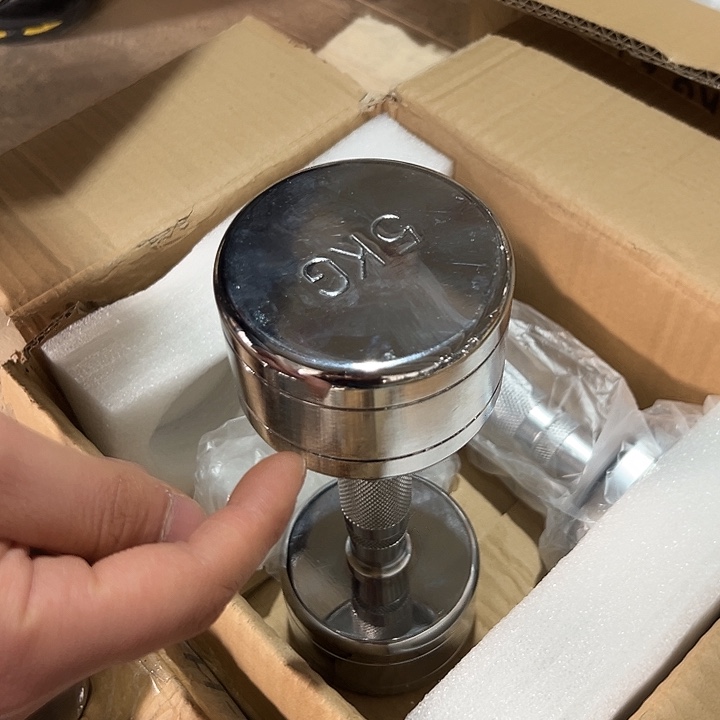 全新电镀纯钢小头哑铃5公斤一对