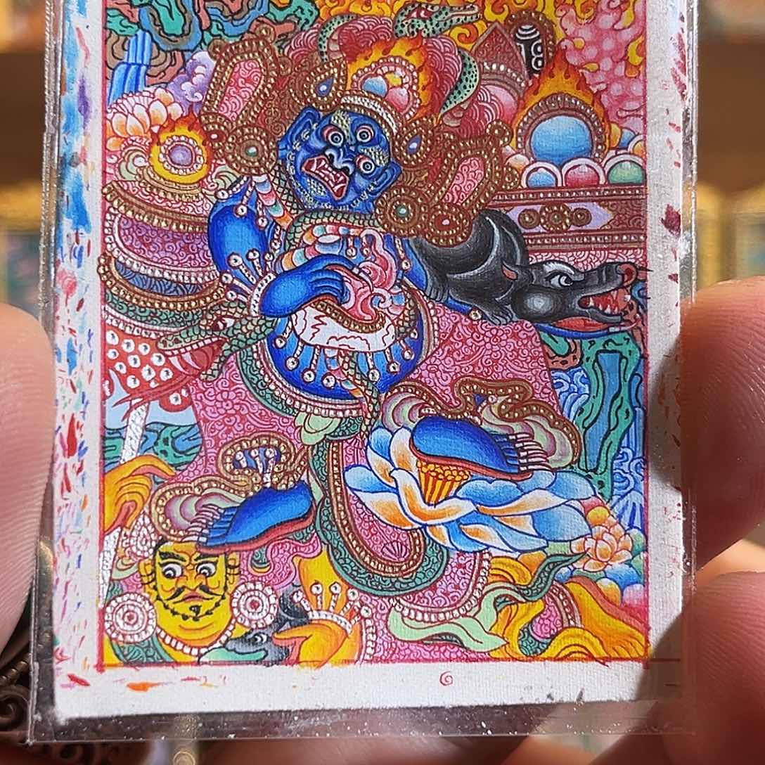 吊坠青海热贡纯手绘黑财