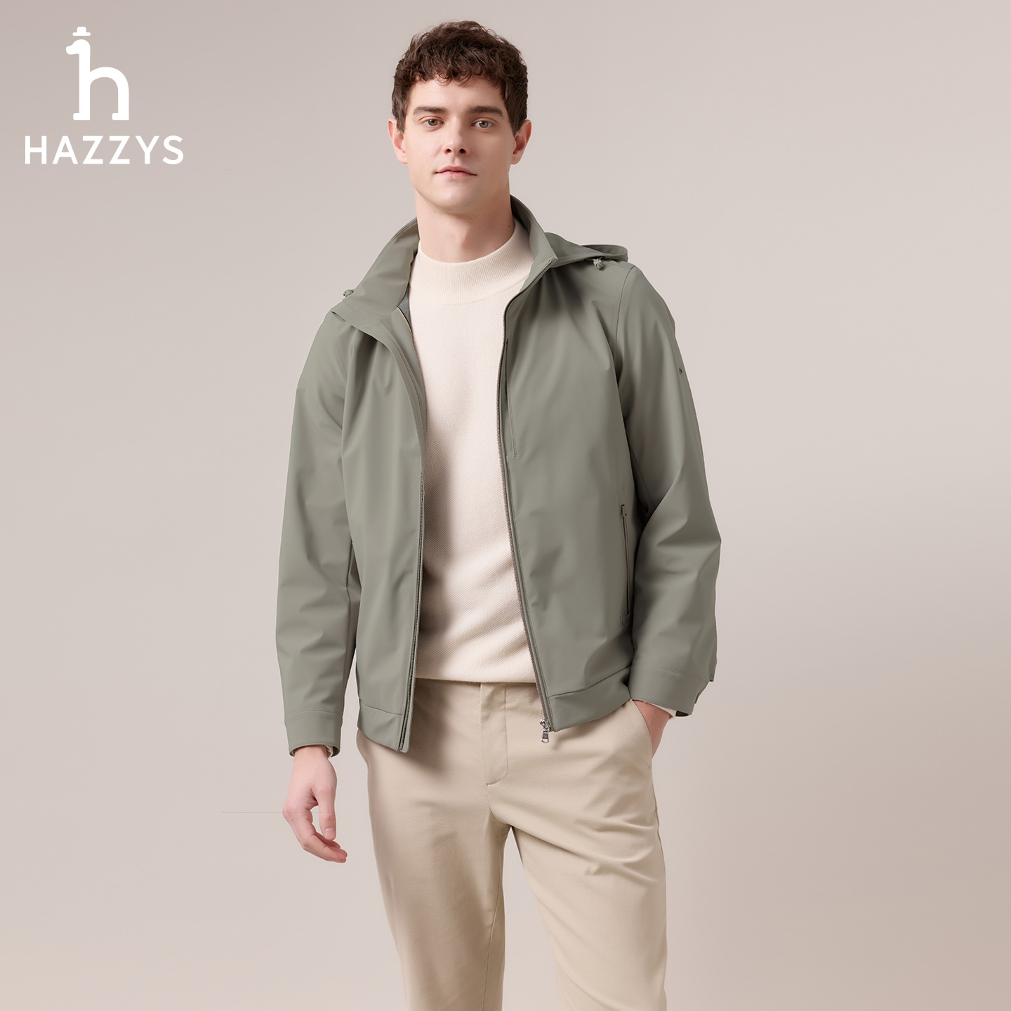 【商场同款】HAZZYS哈吉斯男士秋季时尚通勤外套休闲百搭轻奢夹克