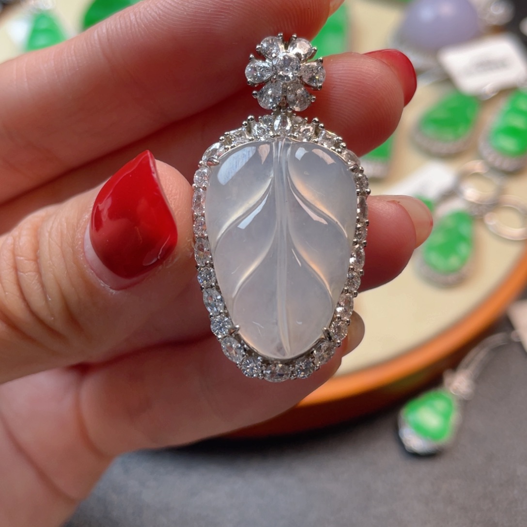 翡翠吊坠(不含链)银S925镶嵌