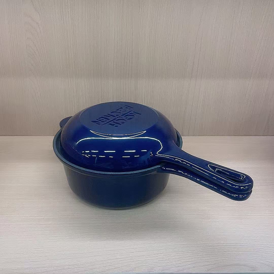 小幸福18cm珐琅两用奶锅时尚厨具烹饪厚实清洗烧煮